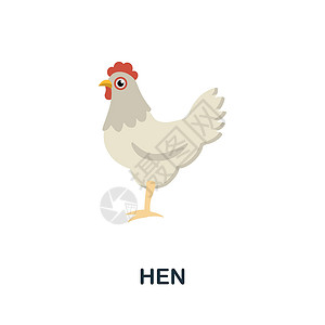 母鸡png母鸡平面图标 来自农场动物收藏的彩色元素标志 用于网页设计 信息图表等的平面母鸡图标标志插画