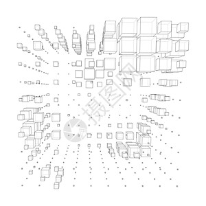矢量抽象框背景标识艺术技术创造力网络盒子横幅正方形多边形几何学背景图片