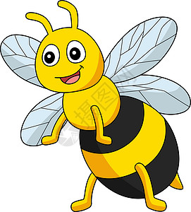 秦岭土蜂蜜印有彩色比土的剪贴画插图天线颜色卡通片动物儿童蜂蜜孩子们蜂巢艺术品孩子插画