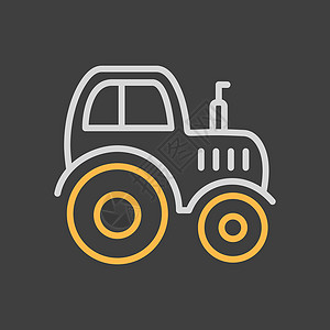 拖拉矢量图标收成乡村农民运输插图场地收获车辆农场农业背景图片