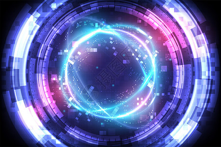 霓虹灯圈时间机器发光的 HUD 圈 抽象技术背景 速度元件的功率能量 发光的科幻小说 旋转的霓虹灯宇宙 未来的漩涡宇宙踪迹效果 传送门设计图片