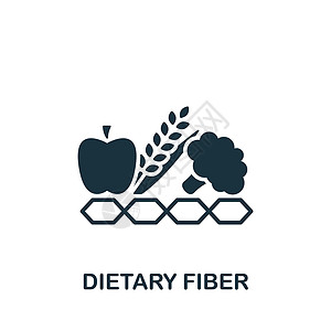 高膳食纤维膳食纤维图标 用于模板 网页设计和信息图表的单色简单图标插画