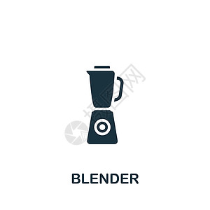 blenderBlender 图标 用于模板 网络设计和信息图的单色简单图标插画