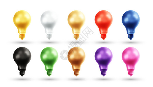 3d矢量图解的实用灯泡力量发明插图活力白色照明辉光电气玻璃商业背景图片