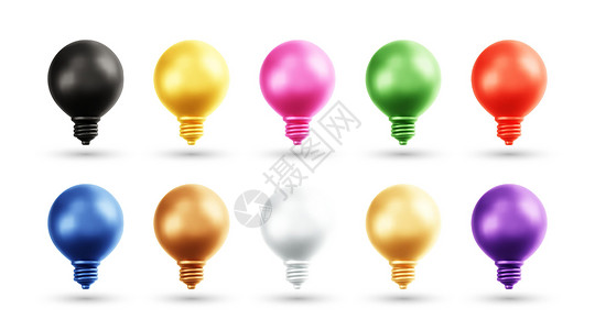 3d矢量图解的实用灯泡辉光电气活力商业力量照明发明白色插图玻璃背景图片
