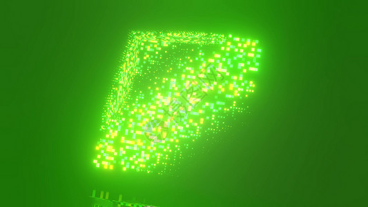 尼昂绿色像素 4K UHD 3D 插图背景图片