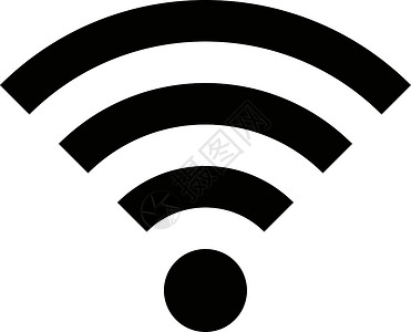 信号传播黑色无线网络图标( Wi-Fi)插画