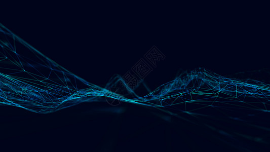 技术抽象背景波动画 4K无缝环 数字技术波3D成型背景图片