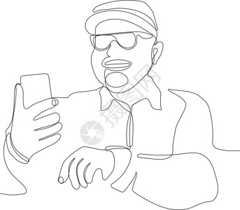 老年人手机自拍老人用手机自拍的老男人设计图片