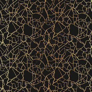 艺术无缝结构 金细线和深奢侈品背景的抽象碎片均匀奢华休息裂纹金子裂缝闪光打印金属线条装饰背景图片