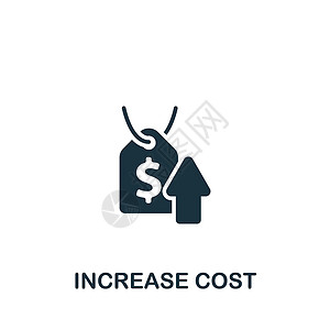 预算安排模板增加成本图标 用于模板 网络设计和信息图的单色简单图标设计图片
