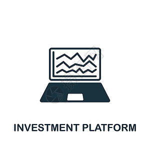 投资平台图标 用于模板 网络设计和信息图的单色简单图标;背景图片