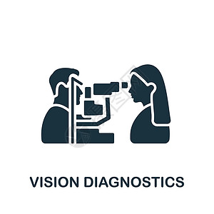 眼科手术视觉诊断图标 用于模板 网络设计和信息资料图的单色简单图标Name插画