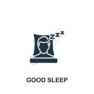 好睡眠图标 用于模板 网络设计和信息图的单色简单图标背景图片