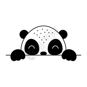 熊猫斗图素材斯堪的纳维亚风格的卡通熊猫脸 可爱的动物儿童 T 恤 服装 幼儿园装饰 贺卡 邀请函 海报 室内装饰 矢量股票图卡通片女孩孩子们插画