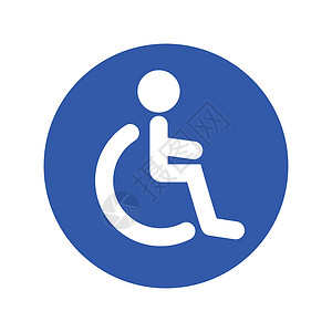 轮椅标志 轮椅停车和洗手间 向量背景图片
