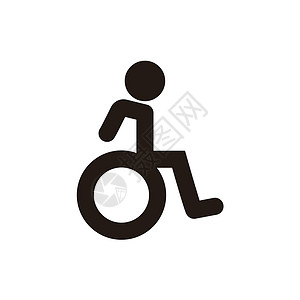 厕所安全栏一个人在轮椅上划船 向量插画