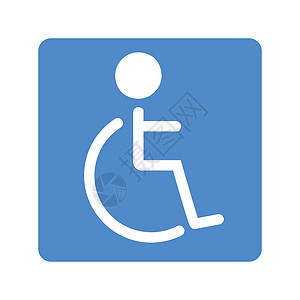 残疾人卫生间轮椅标志 广场标志 矢量插画