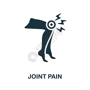 关节痛平面图标 身体疼痛系列中的彩色元素符号 平面关节疼痛图标标志 用于网页设计 信息图表等插画