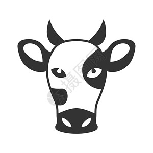 牛头黑素材白色背景上的牛头黑向量图标插画