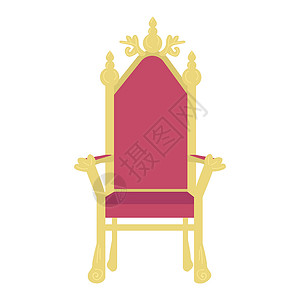 豪华扶手椅豪华椅子半平板彩色矢量物体插画