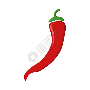白色背景上的矢量图标厨房绿色插图香料食物植物烹饪蔬菜红色辣椒背景图片