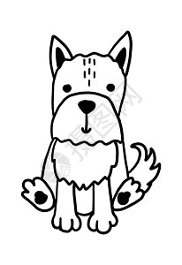 可爱的手工拖狗 有趣的小狗 矢量可爱漫画插图卡通片横幅兽医草图微笑打印贴纸卡片婴儿水彩背景图片
