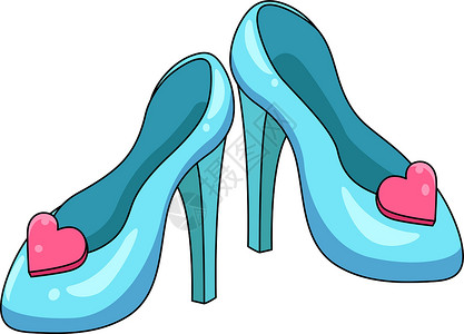 女士加厚袜公主鞋子加厚西尔斯卡通彩色剪贴板插画