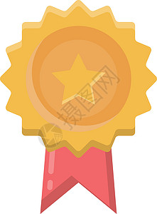 勋章奖牌运动丝带冠军荣誉徽章星星成就插图优胜者竞赛背景图片