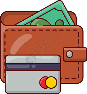 钱包支付商业卡片银行业信用技术硬币现金金融帐户背景图片