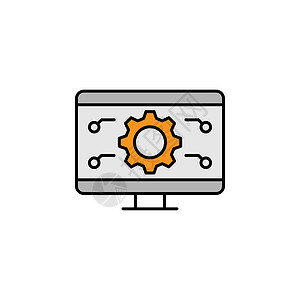 电脑脚本api 监视器 设置行图标 金融插图图标的元素 优质图形设计图标 可用于网络 徽标 移动应用程序 UI UX设计图片