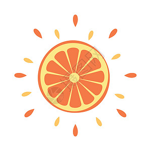 白味噌抽象图标 多汁的橙色 白背景上喷花 - 矢量插画