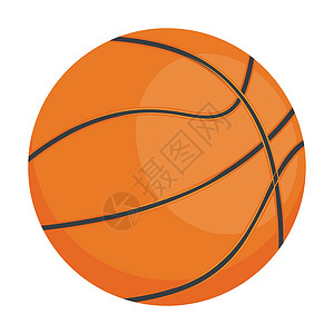 篮球物体篮球半平板彩球颜色矢量物体插画