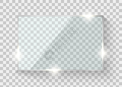 长方形盘子玻璃框 现实的光滑按钮 变形背景的矢量玻璃边框反射陈列柜艺术盘子横幅正方形控制板长方形收藏网络设计图片