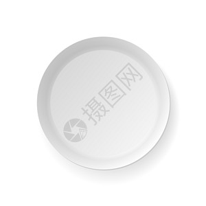 纸盘子以透明背景隔离的白色盘子白盘餐厅午餐厨房饮食空白商品圆圈用餐餐具圆形插画