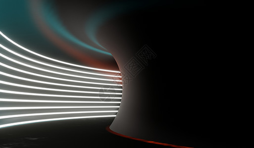黑暗背景下 RGB 霓虹灯的 3d 渲染 抽象激光线显示在晚上 紫外光谱光束场景插图紫外线电火花冲动脉冲全景辉光拱廊坡度技术背景图片