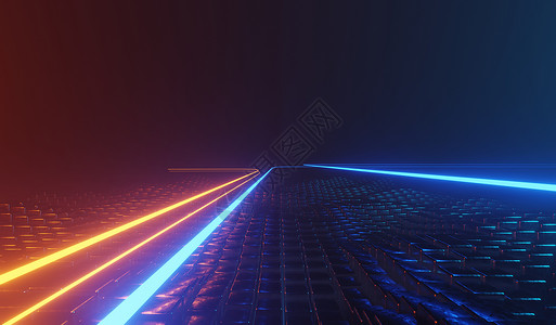 黑暗背景下 RGB 霓虹灯的 3d 渲染 抽象激光线显示在晚上 紫外光谱光束场景脉冲音乐坡度插图电子产品展示拱廊韵律技术紫外线背景图片