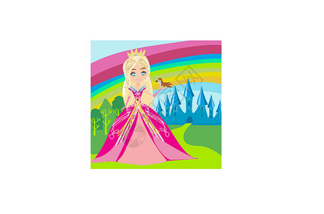 公主和小鸟插画