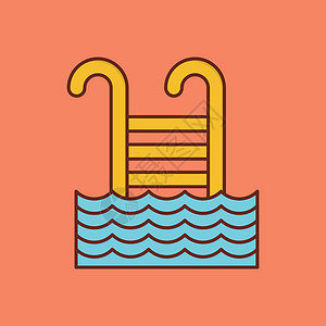 游泳水池插图活动酒店运动楼梯海浪艺术网络标识背景图片