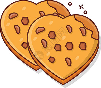 曲奇饼包装标识饼干艺术芯片甜点巧克力卡通片插图白色厨房面包标识插画