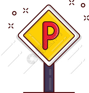 停车场标签汽车标识正方形车辆横幅交通街道运输插图背景图片