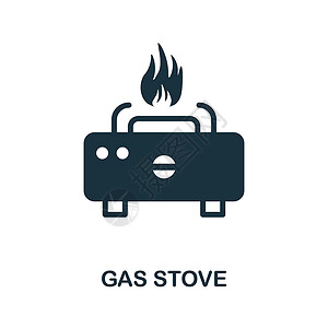 煤气炉图标 厨房系列中的简单元素 用于网页设计 模板 信息图表等的创意燃气灶图标背景图片