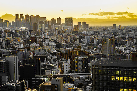 文京区摩天大楼富士山高清图片