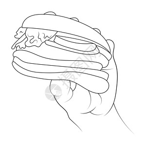三明治手绘手绘插图中的矢量汉堡设计图片