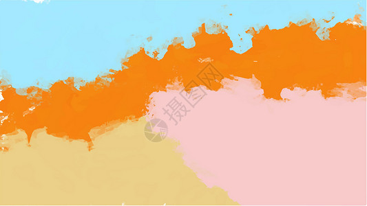 海的颜色蓝色 橙色和粉红水彩色背景 你的设计 水颜色背景概念 矢量设计图片