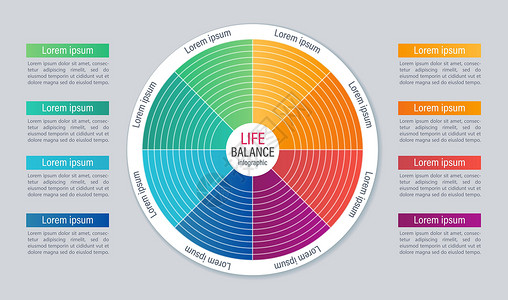 生命平衡比例图图表设计模版背景图片