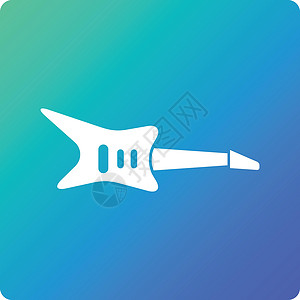 披头士电吉他矢量图标 电子吉他单一网点标志 关于潮流梯度设计图片
