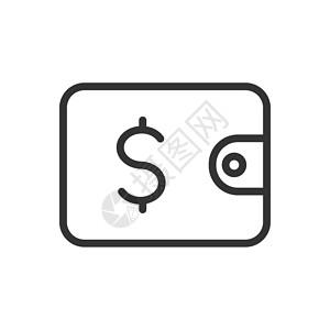 UI卡片钱包大纲 ui web 图标 用于在白色背景上隔离的 web 移动和用户界面设计的钱包矢量图标账单现金小袋口袋银行市场商业货币店设计图片