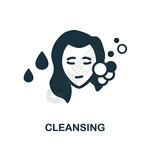 泡沫中的女孩清洁图标 护肤系列中的简单元素 用于网页设计 模板 信息图表等的创意清洁图标设计图片