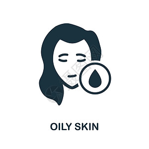 油性皮肤脸油性皮肤图标 护肤系列中的简单元素 用于网页设计 模板 信息图表等的创意油性皮肤图标设计图片